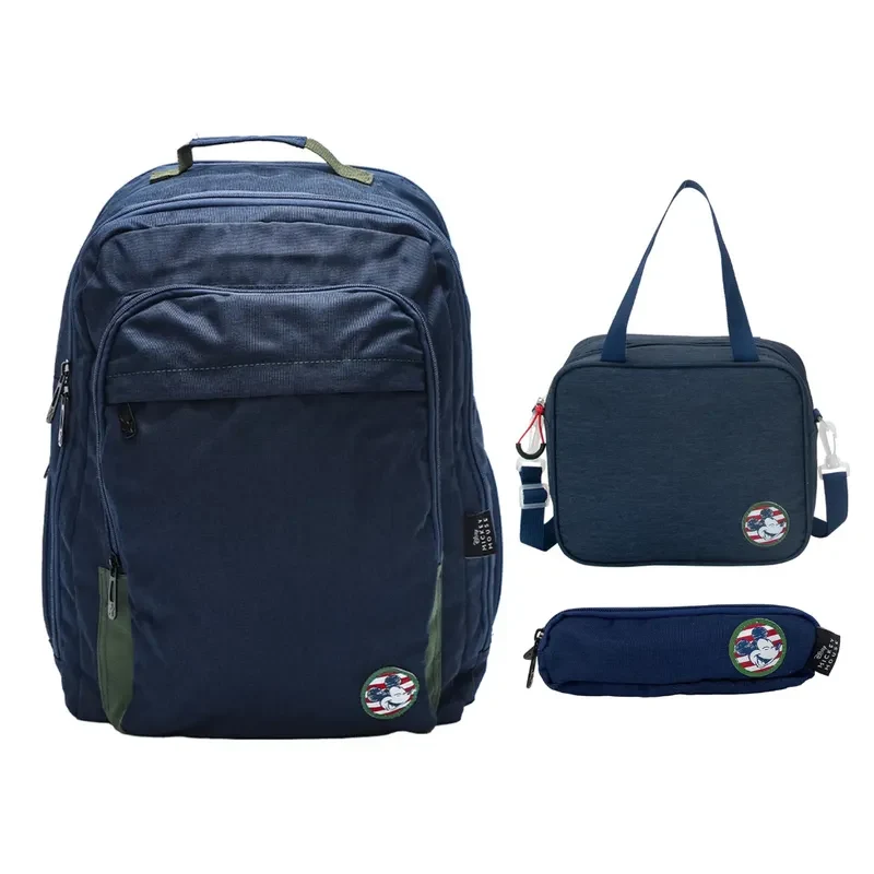 Set Mochila Lonchera Cartuchera Mickey escolar Colección A1