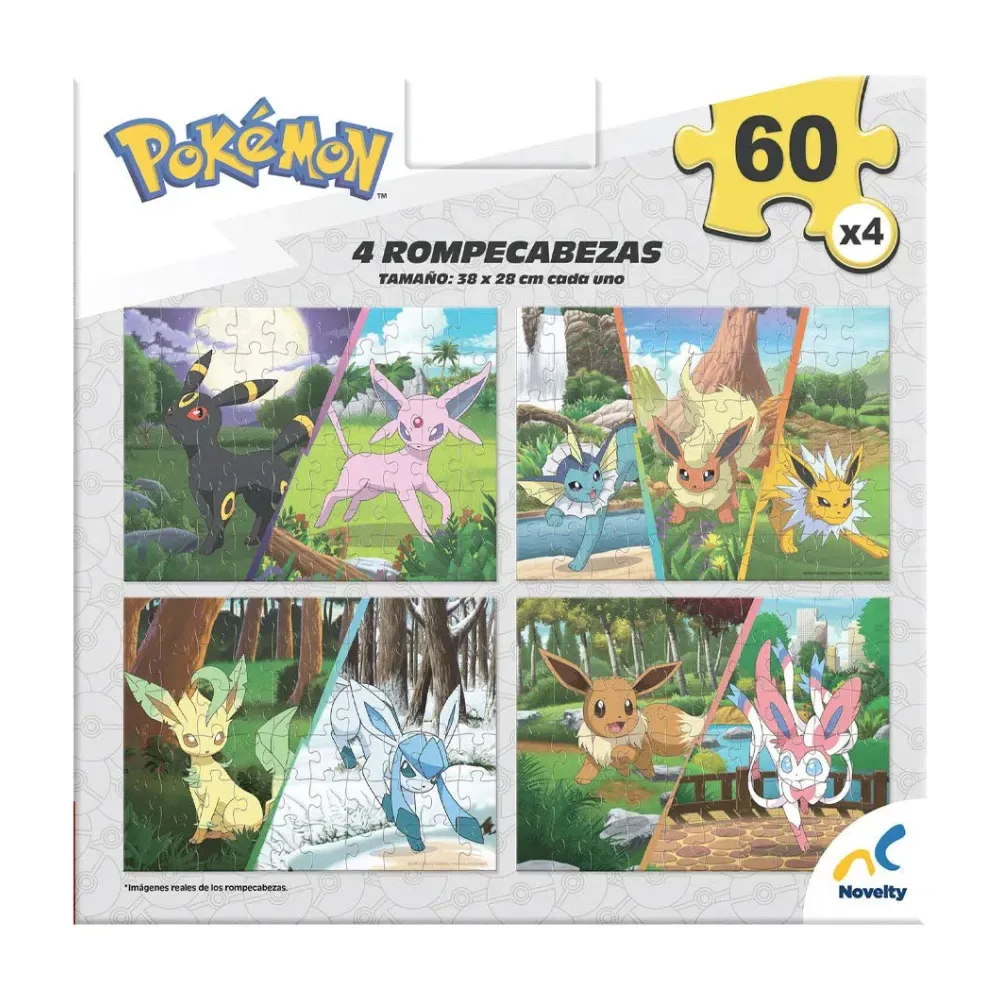 Novelty Rompecabeza De Pokemon 4 En 1 Surtido4