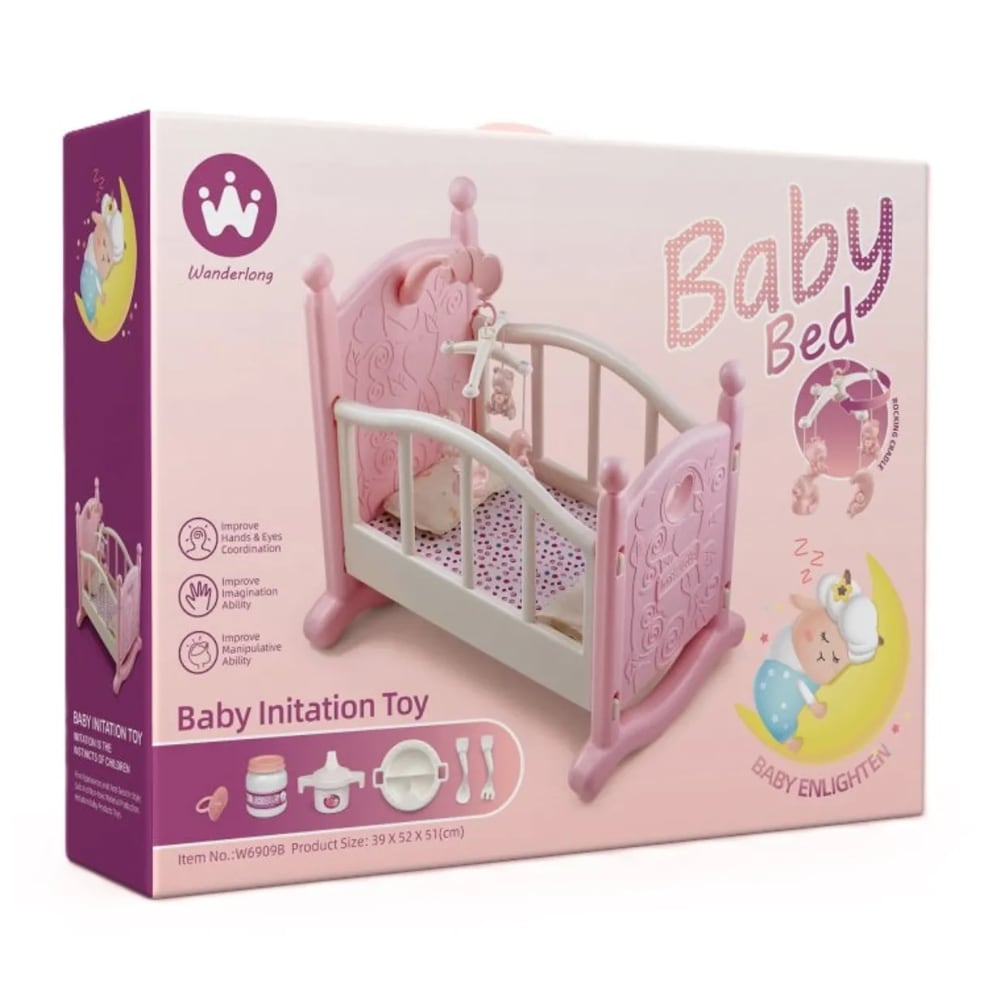Cuna para muñecas de hasta 40CM con accesorios para bebes.3