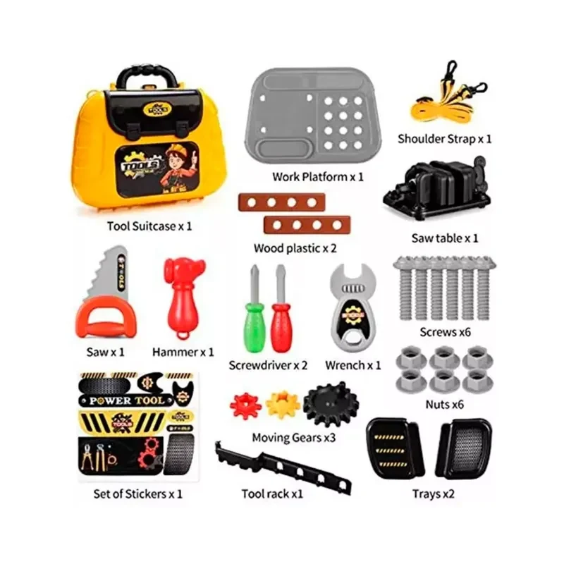 Set de Herramientas de Juguete Maletín Portatil 2 en 15