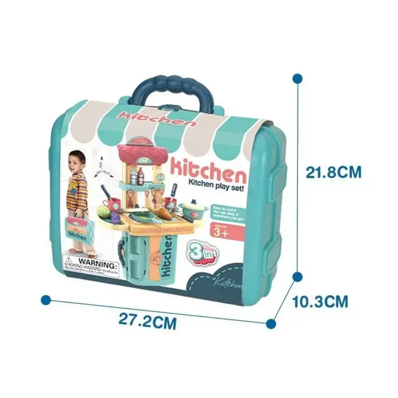 Set De Cocina de Juguete Maletin Portatil 3 en 13