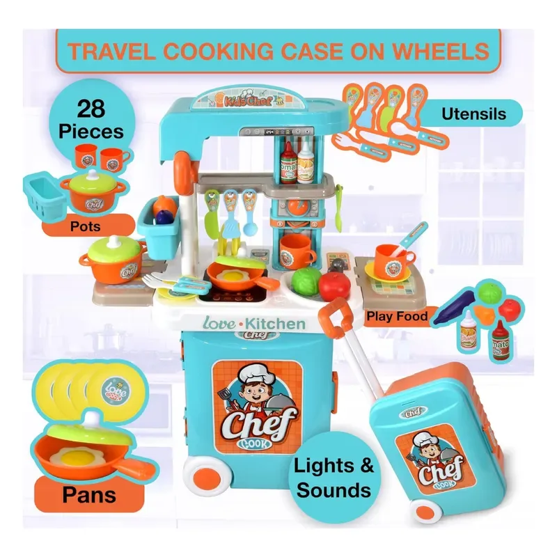 Set de Cocina de Juguete con Luz y Sonido 3 en 14