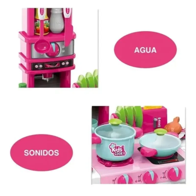 Set De Cocina Little Magic Chef Rosado2