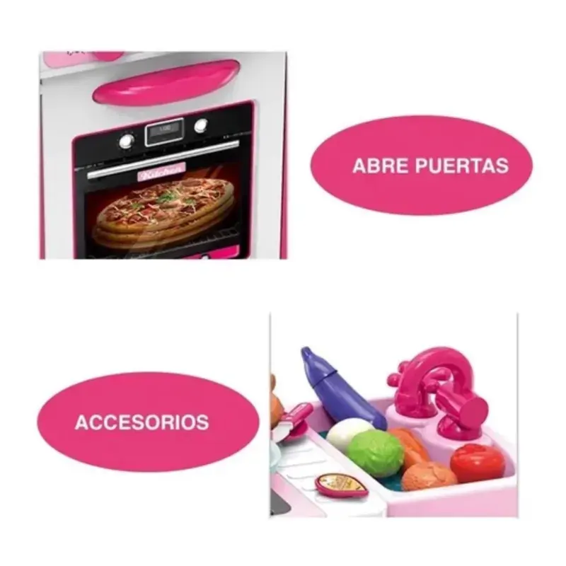 Set De Cocina Little Magic Chef Rosado3