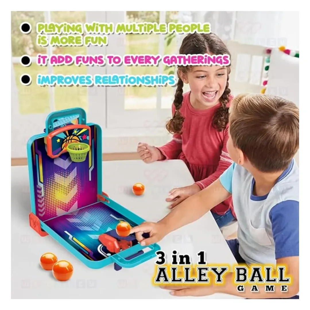 Juego De Mesa 3 en 1 Basket,Bowling Y Fulbito5