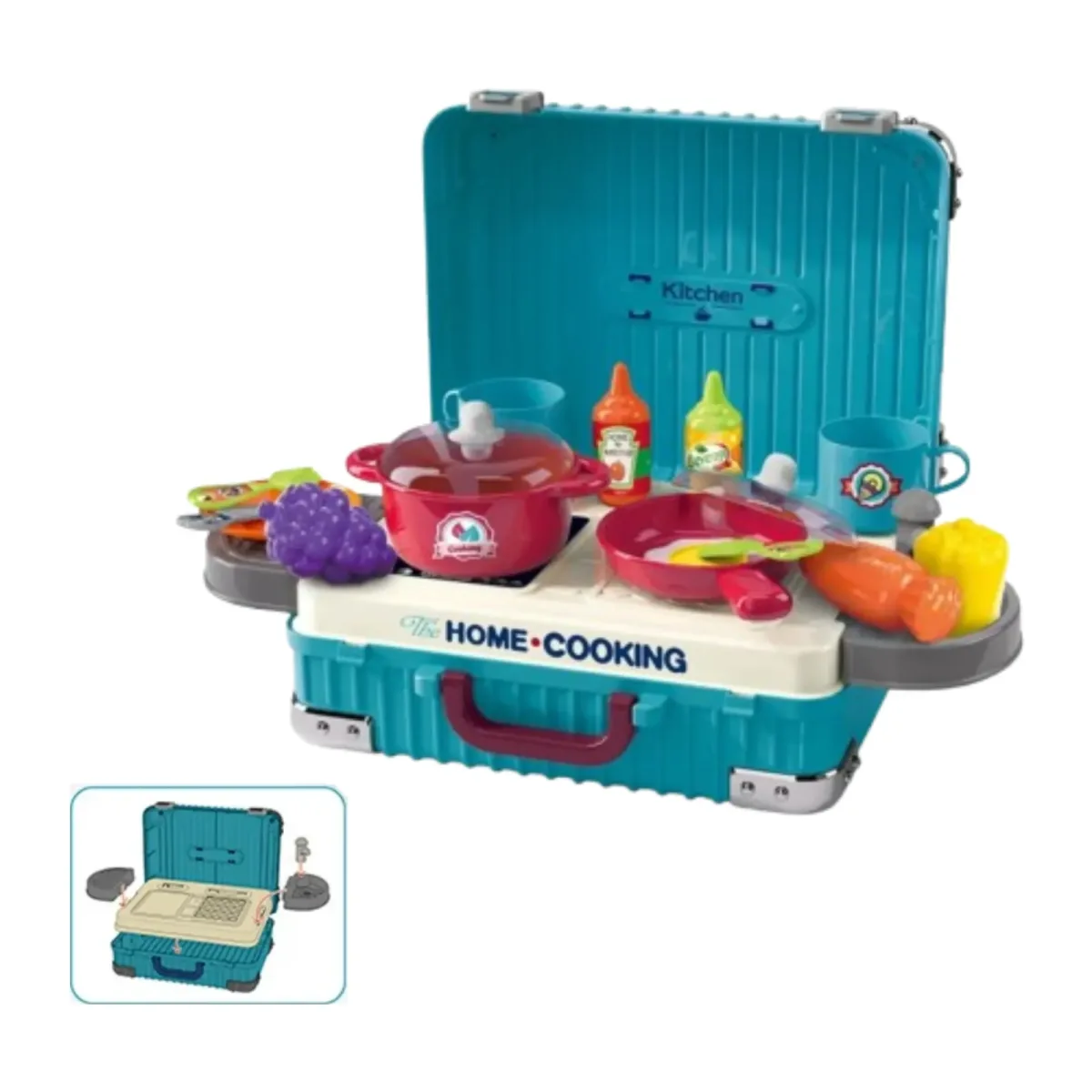 Set Cocina de Juguete Tipo Maleta 3 en 12