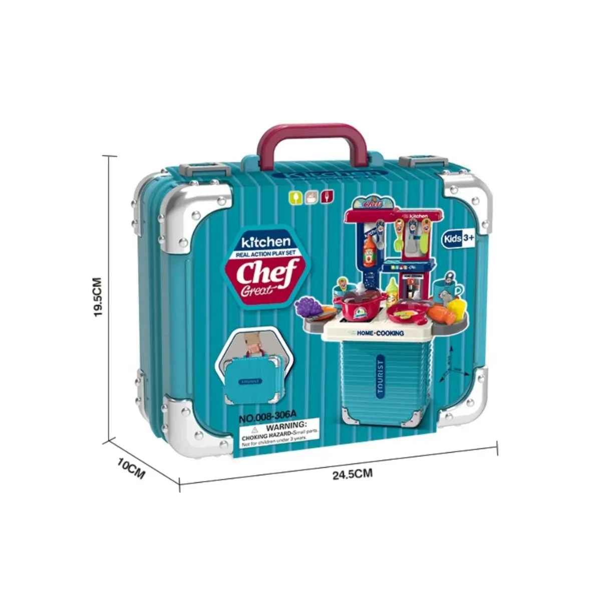Set Cocina de Juguete Tipo Maleta 3 en 15