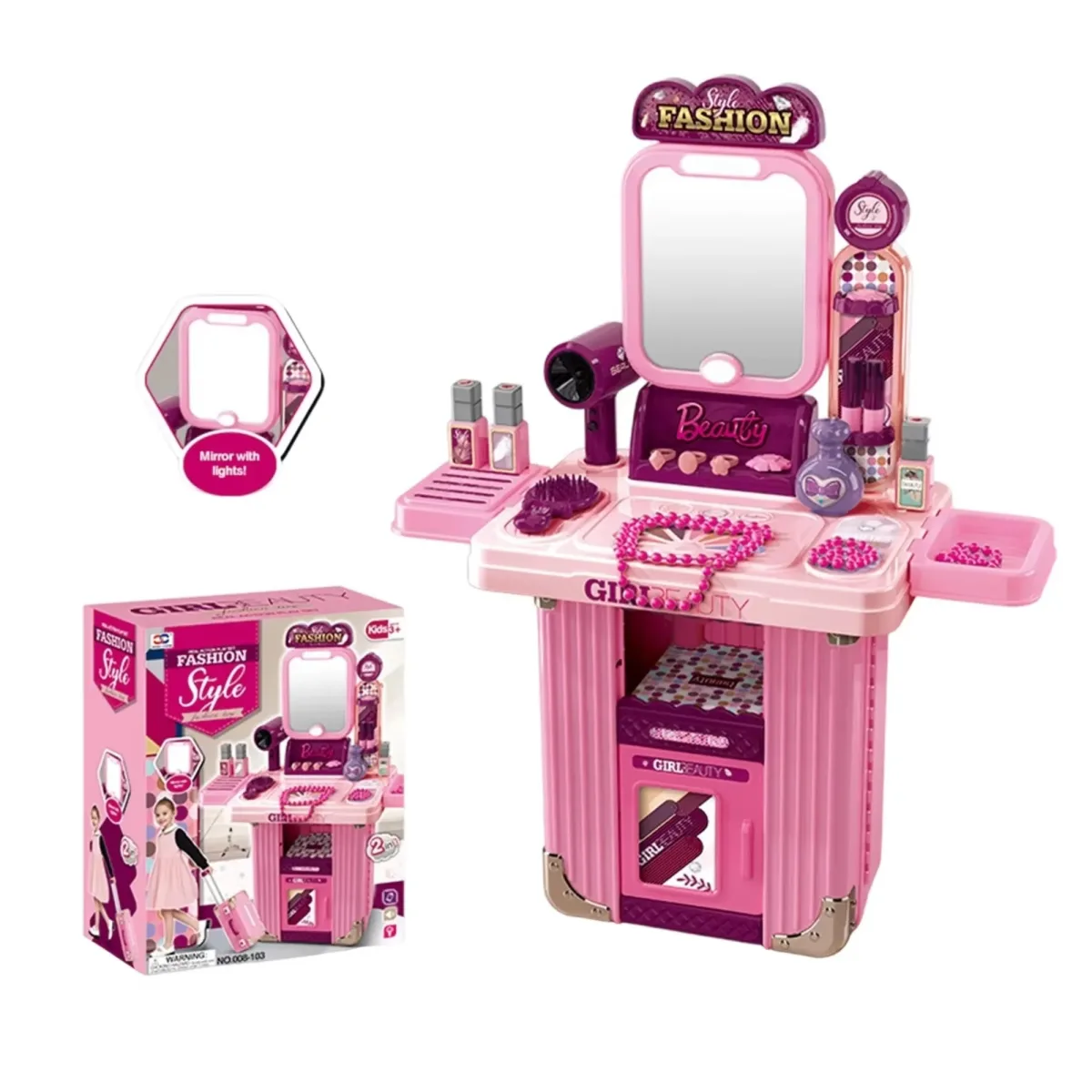 Set de Tocador en Maleta con Ruedas 2 en 12