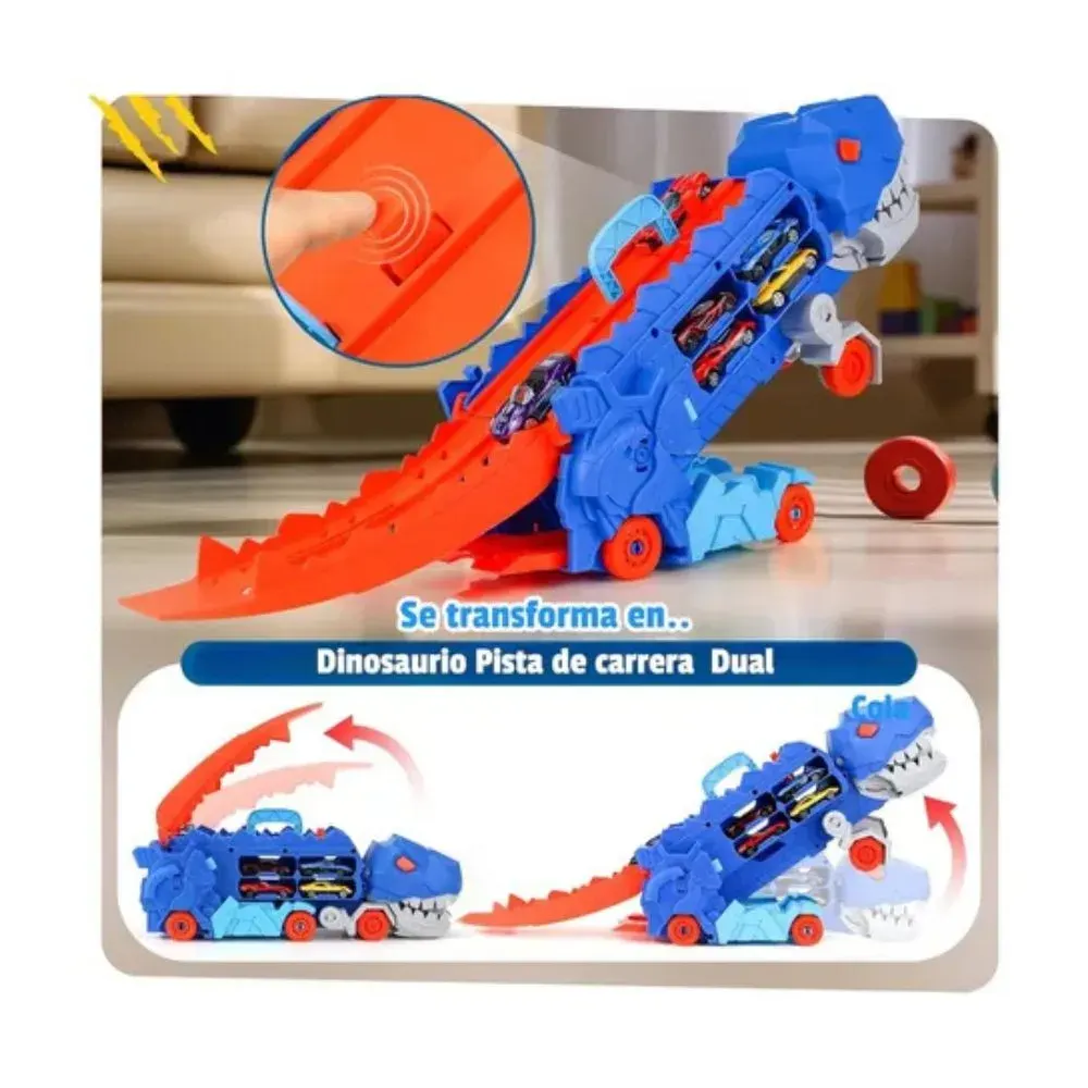 Camión Dinosaurio Pista Transformable 3 En 14
