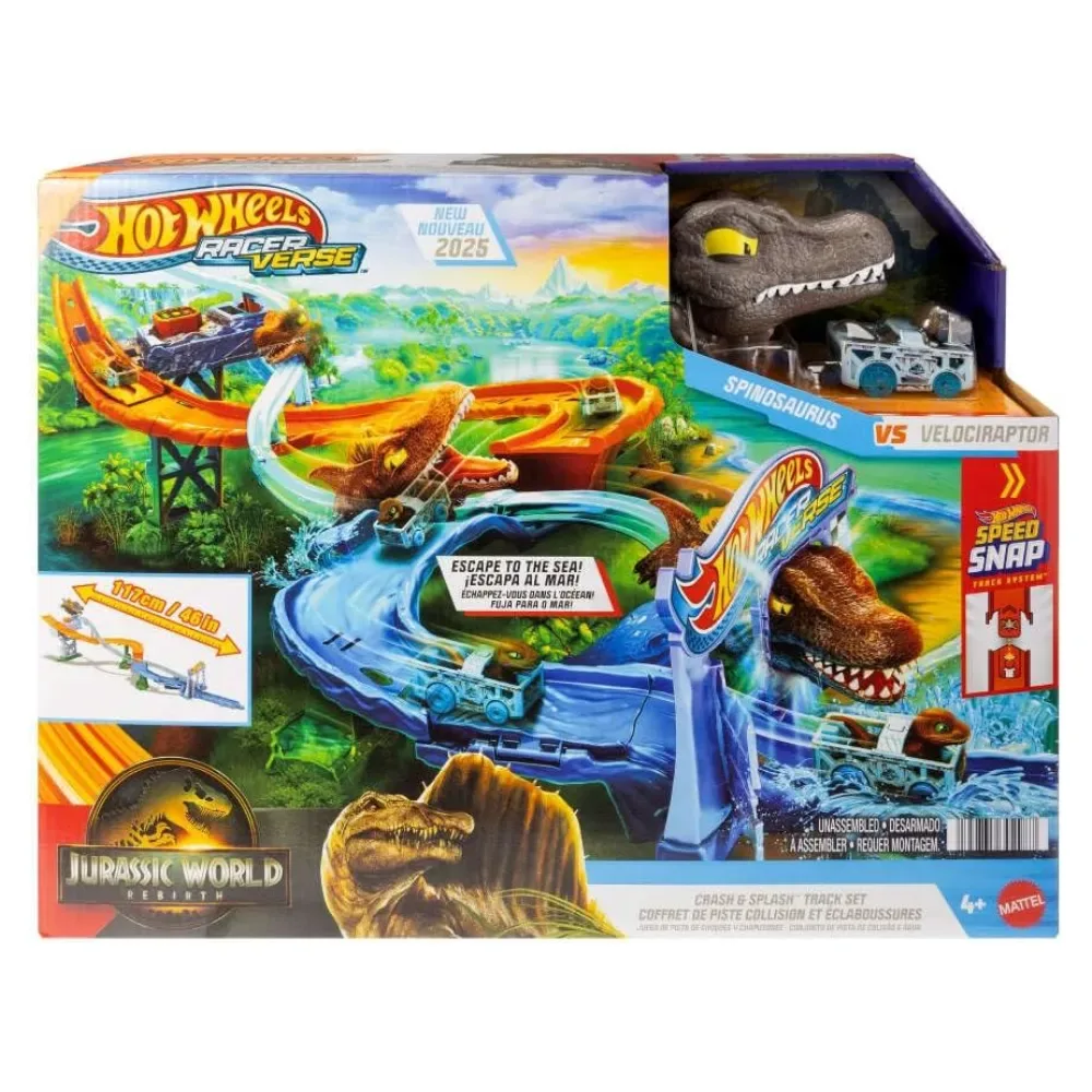 Hot Wheels RacerVerse Jurassic World Crash & Splash