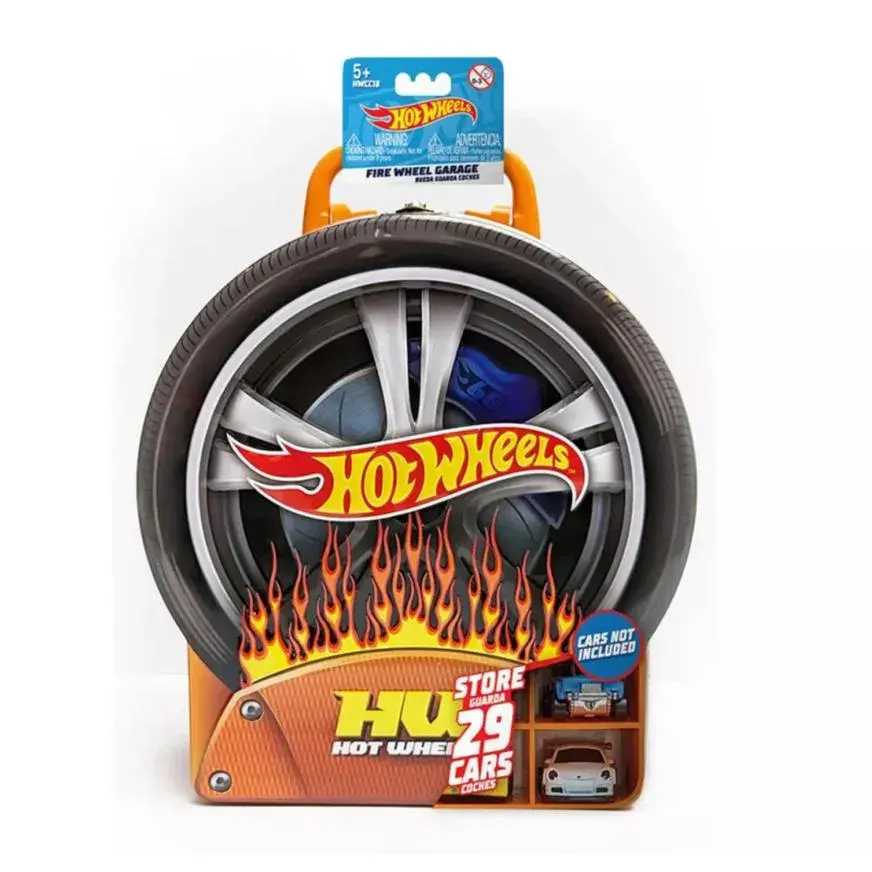Hot Wheels Case Garage Rueda En LLamas 29 Autos