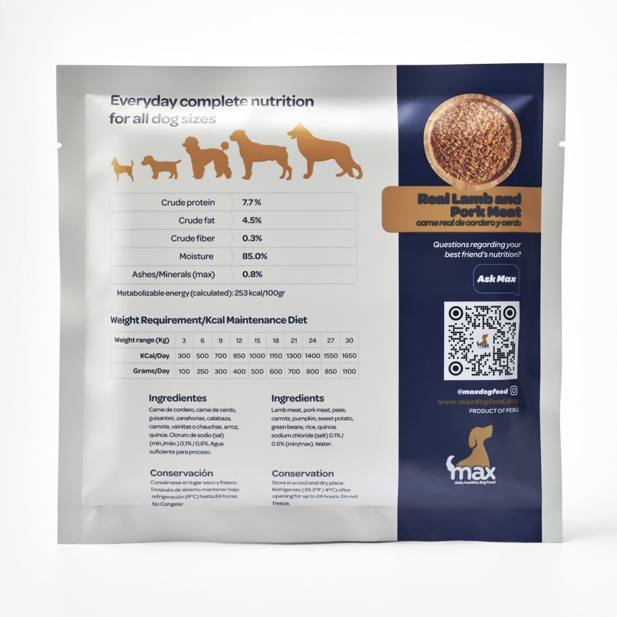 Comida natural Max - cordero y cerdo hipoalergénico2