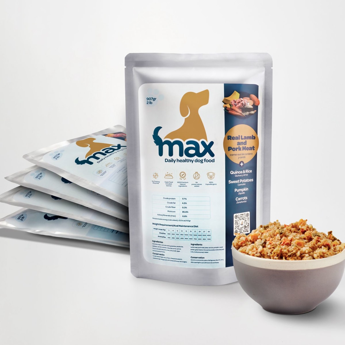 Comida natural Max - cordero y cerdo hipoalergénico3