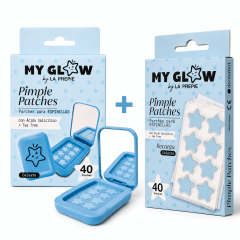 Pack lanzamiento pimple patch celeste case + refill