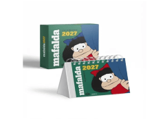 MAFALDA 2027 CALENDARIO DE ESCRITORIO VERDE CON CAJA
