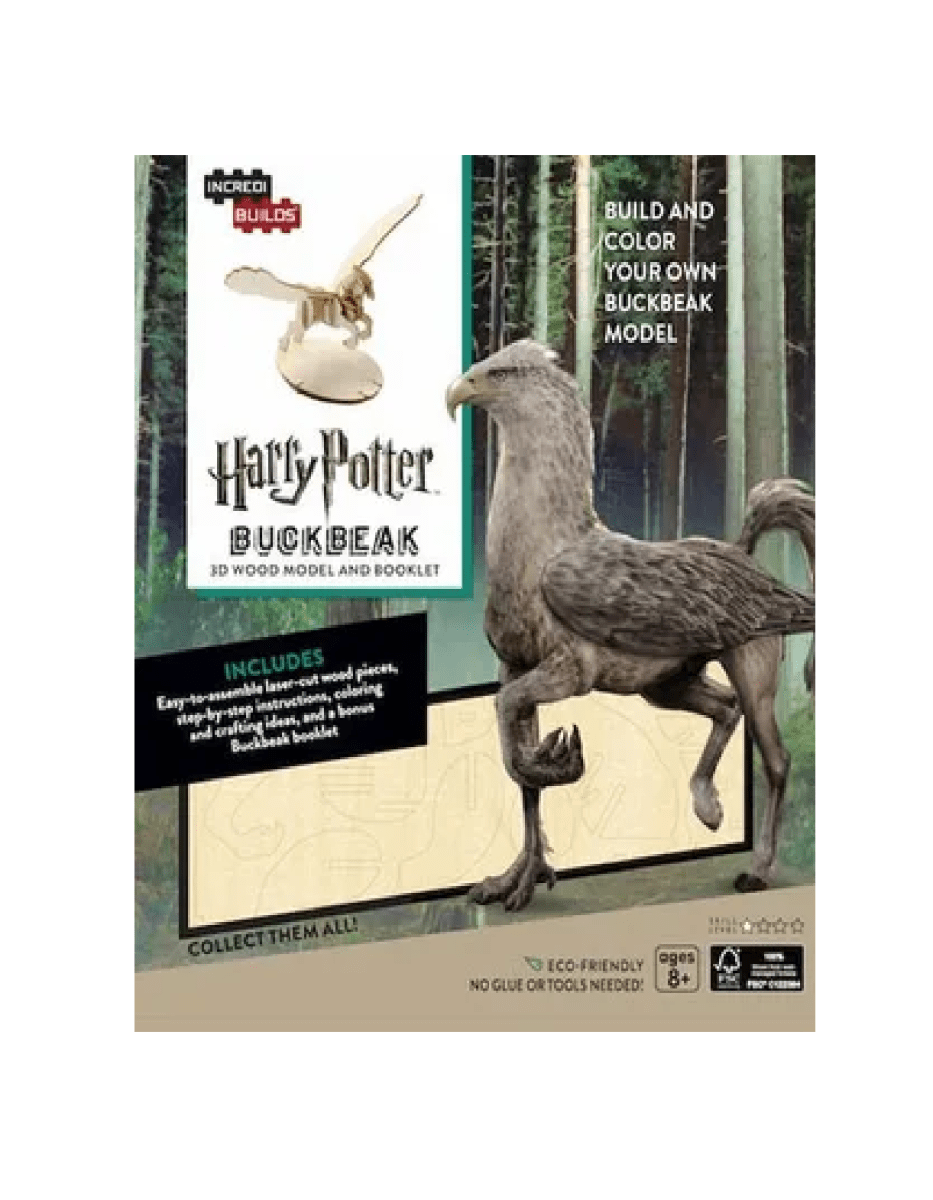 HARRY POTTER  BUCKBEAK - LIBRO Y MODELO PARA ARMAR 3D-MADERA1
