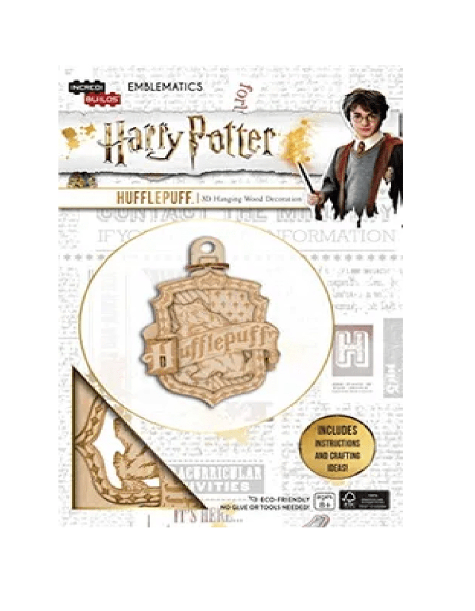 EMBLEMA  HARRY POTTER  HUFFLEPUFF - MODELO PARA ARMAR 3D-MADERA (INSTRUCCIONES EN INGLES)1