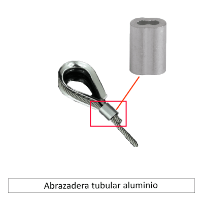 Abrazadera tubular aluminio