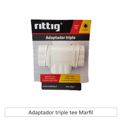 Adaptador triple tee Marfil