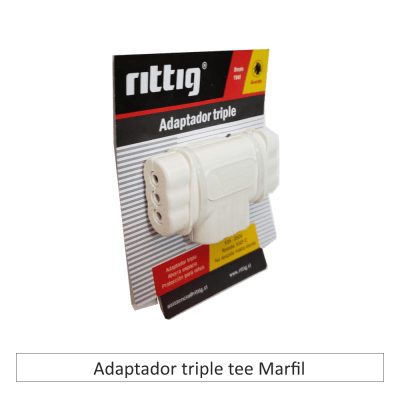 Adaptador triple tee Marfil