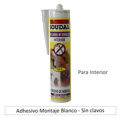 Adhesivo Montaje Blanco Interior - Sin clavos