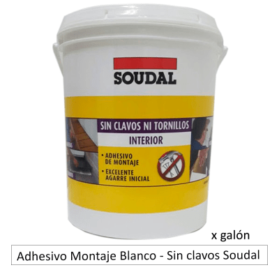 Adhesivo Montaje Blanco - Sin clavos Soudal x Galon