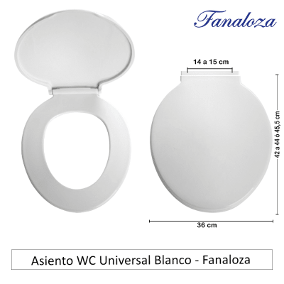 Asiento WC Universal Blanco - Fanaloza