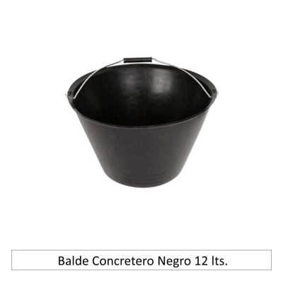 Balde Concretero Plast. Negro 12 lts.