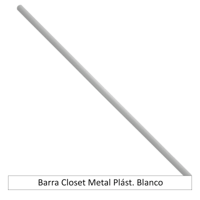 Barra Closet Metal Plást. Blanco