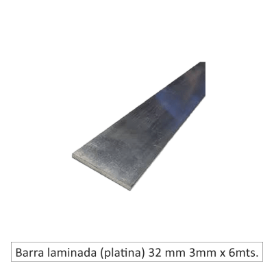 Barra laminada (platina) 32mm x 3mm x 6mts.