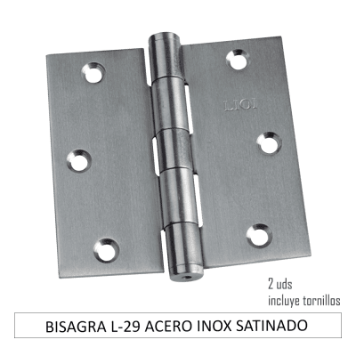 BISAGRA L-29 ACERO INOX SATINADO