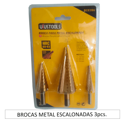 BROCAS METAL ESCALONADAS 3 pcs UYUSTOOLS