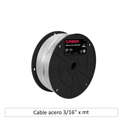 CABLE ACERO 3/16
