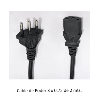 Cable de poder 3 x 0,75 de 2 mts