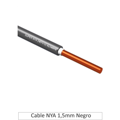 CABLE NYA 1,5 MM NEGRO (cobre forrado) - CABLE ELÉCTRICO