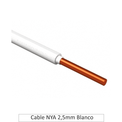 CABLE NYA 2,5 MM BLANCO (cobre forrado) - CABLE ELÉCTRICO