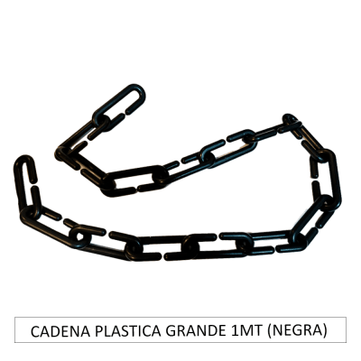 Cadena plastica grande 1 mt. Negro