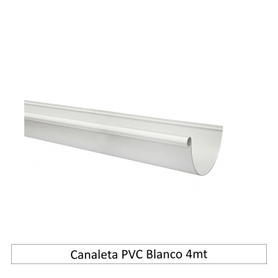 Canaleta PVC Blanco 4mt