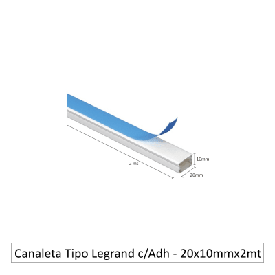 Canaleta eléctrica 20mmx10mm x 2mt c/adh