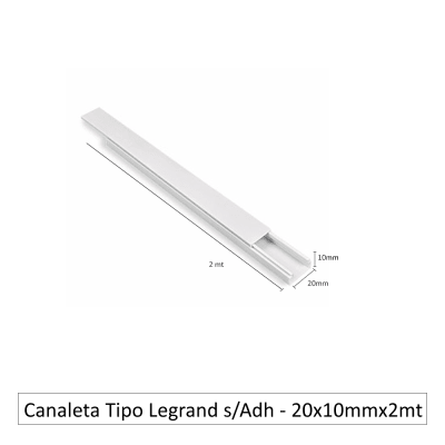 Canaleta eléctrica 20mmx10mm x 2mt s/adh