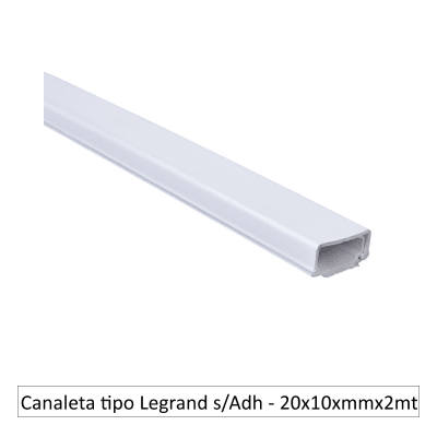 Canaleta eléctrica 20mmx10mm x 2mt s/adh