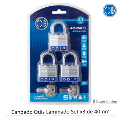 Candado Laminado Odis Llaves Iguales