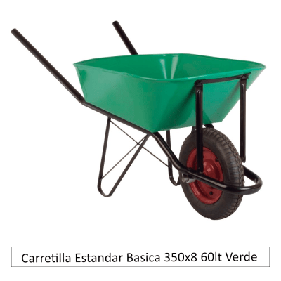 Carretilla Estandar Basica 350x8 60lt Verde