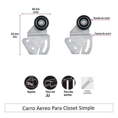 Carro Aereo Para Closet Simple