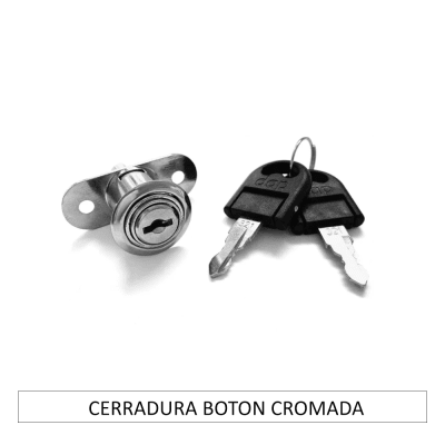 CERRADURA BOTON CROMADA PARA CAJON