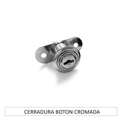CERRADURA BOTON CROMADA PARA CAJON