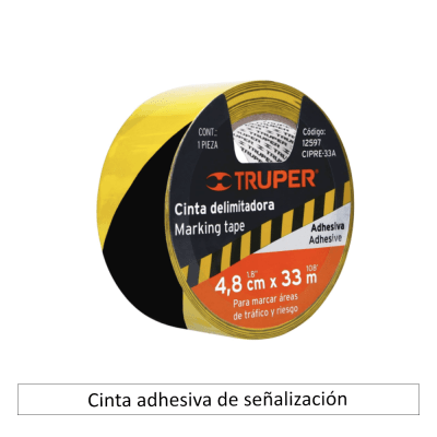 Cinta adhesiva de señalización amarillo/negro