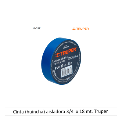 Huincha aisladora 3/4  x 18 mt. Truper