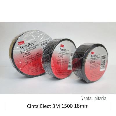 Cinta Elect 3M 1500 18mm Negra