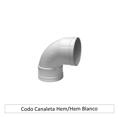 Codo Canaleta Hembra/Hembra Blanco